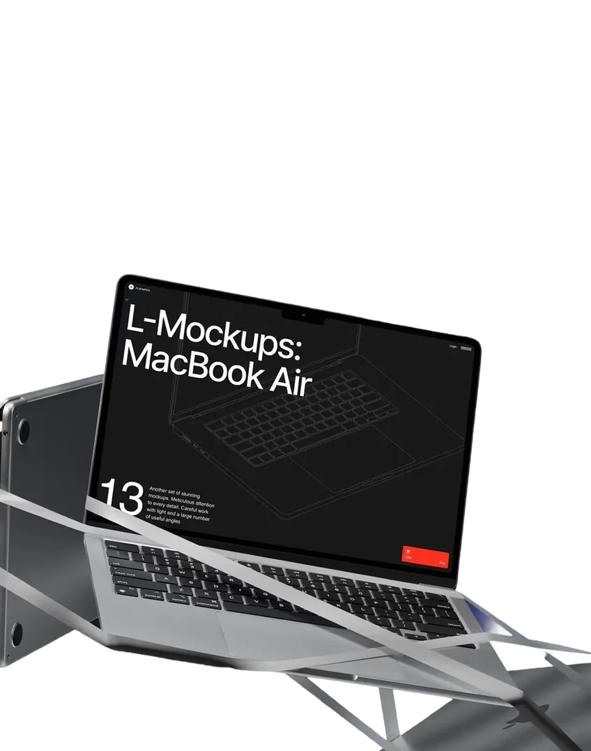 Mockup de um site em um notebook